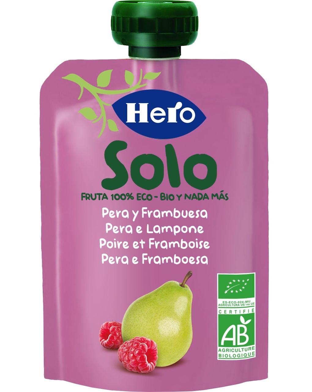Hero baby pouch pera lampone bio 100g