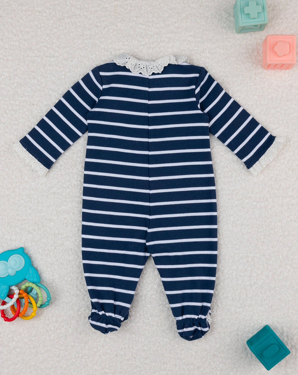 Tutina bimba blu righe