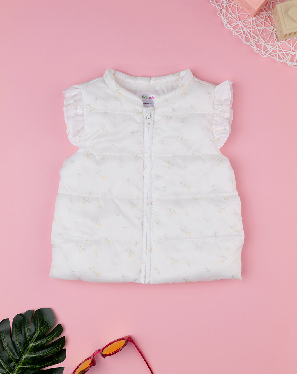 Gilet imbottito bimba bianco