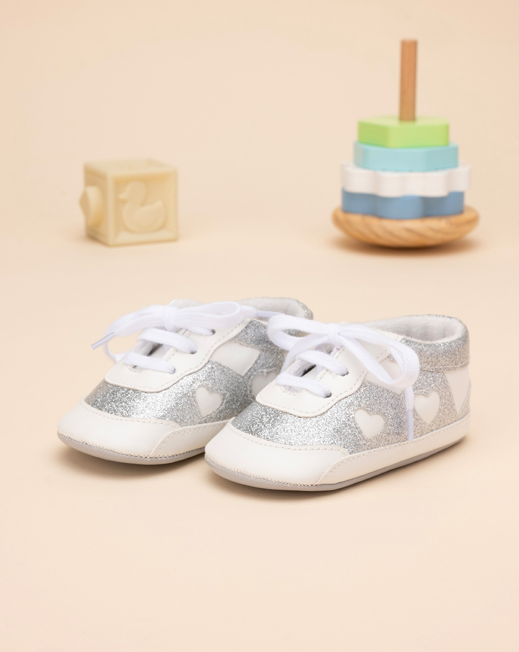 Scarpe bimba glitter e cuori