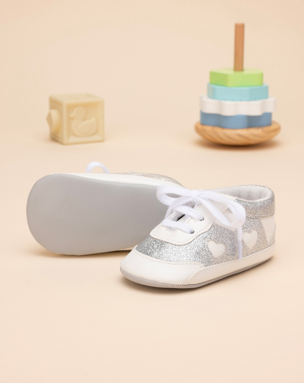 Scarpe bimba glitter e cuori