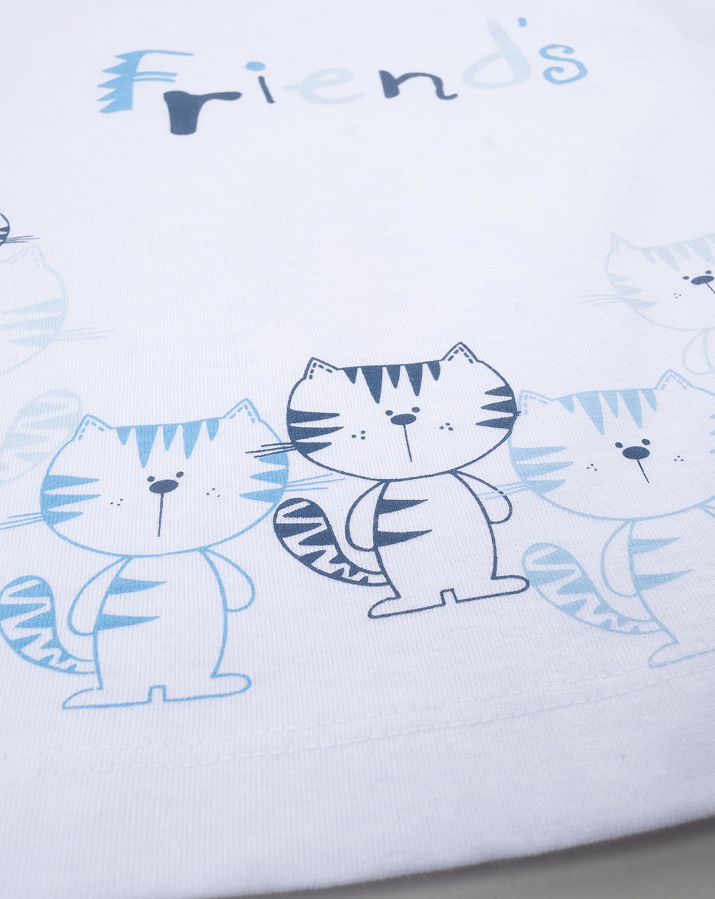 Pigiama bimbo bianco/azzurro gatti
