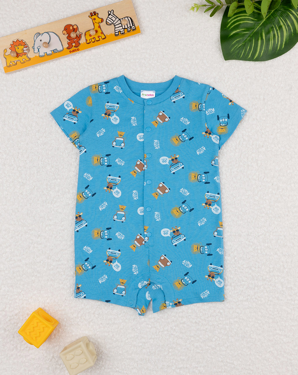 Pigiamone bimbo azzurro stampato