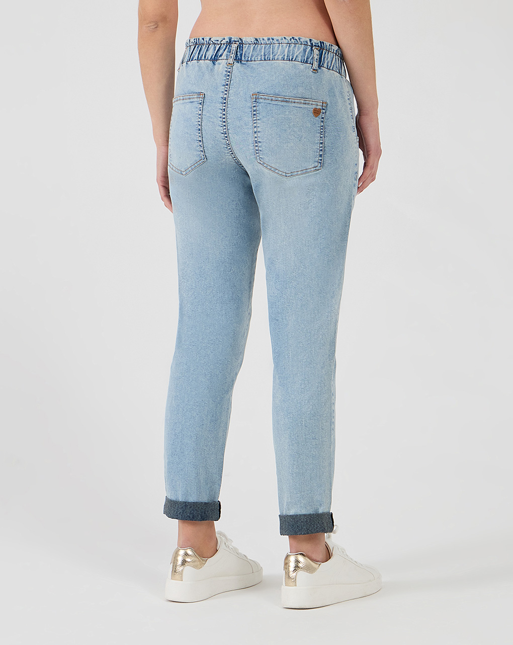 Pantalone premaman in denim chiaro