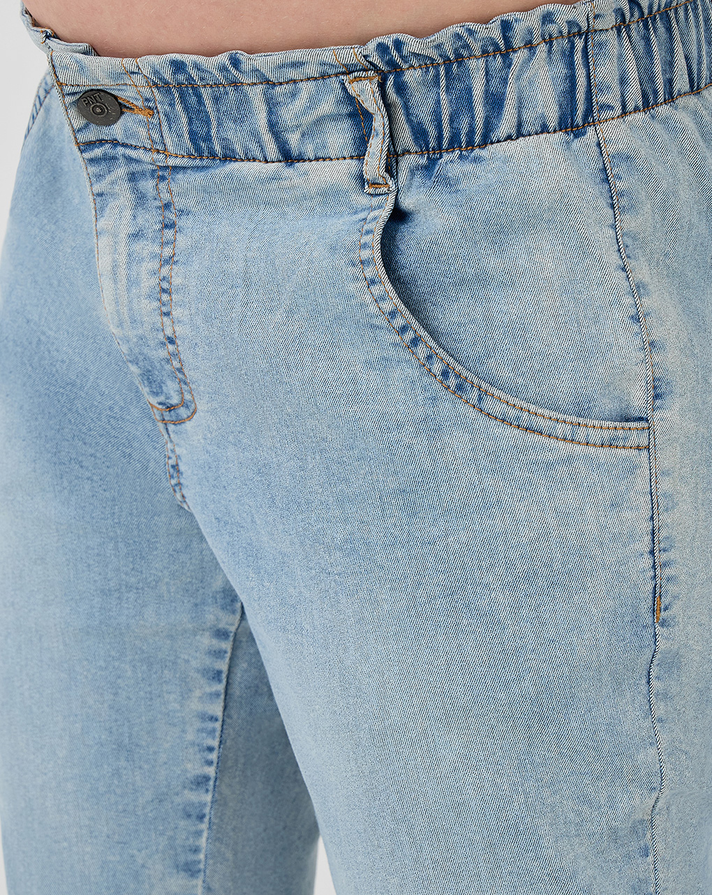 Pantalone premaman in denim chiaro