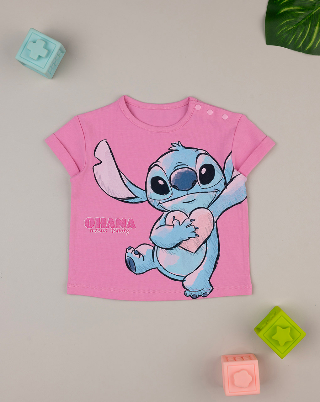 T-shirt bimba baby rosa "stitch"
