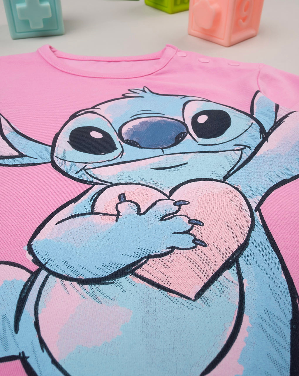 T-shirt bimba baby rosa "stitch"