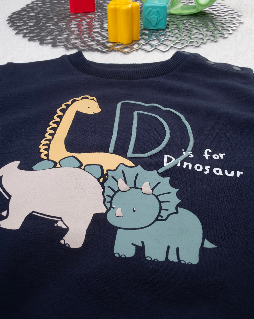 Completo jogging bimbo blu/giallo dinosauri