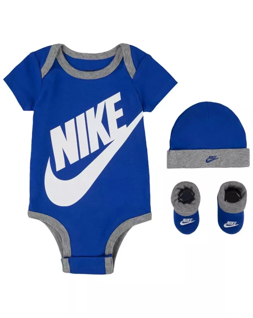 Pack 3 pezzi nike neonato grigio/blu