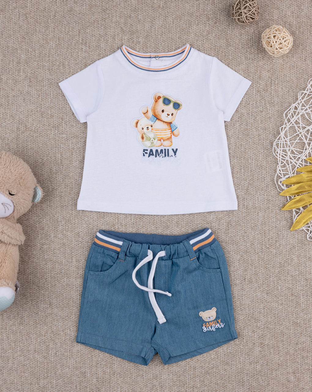 Completo denim bimbo orsetti