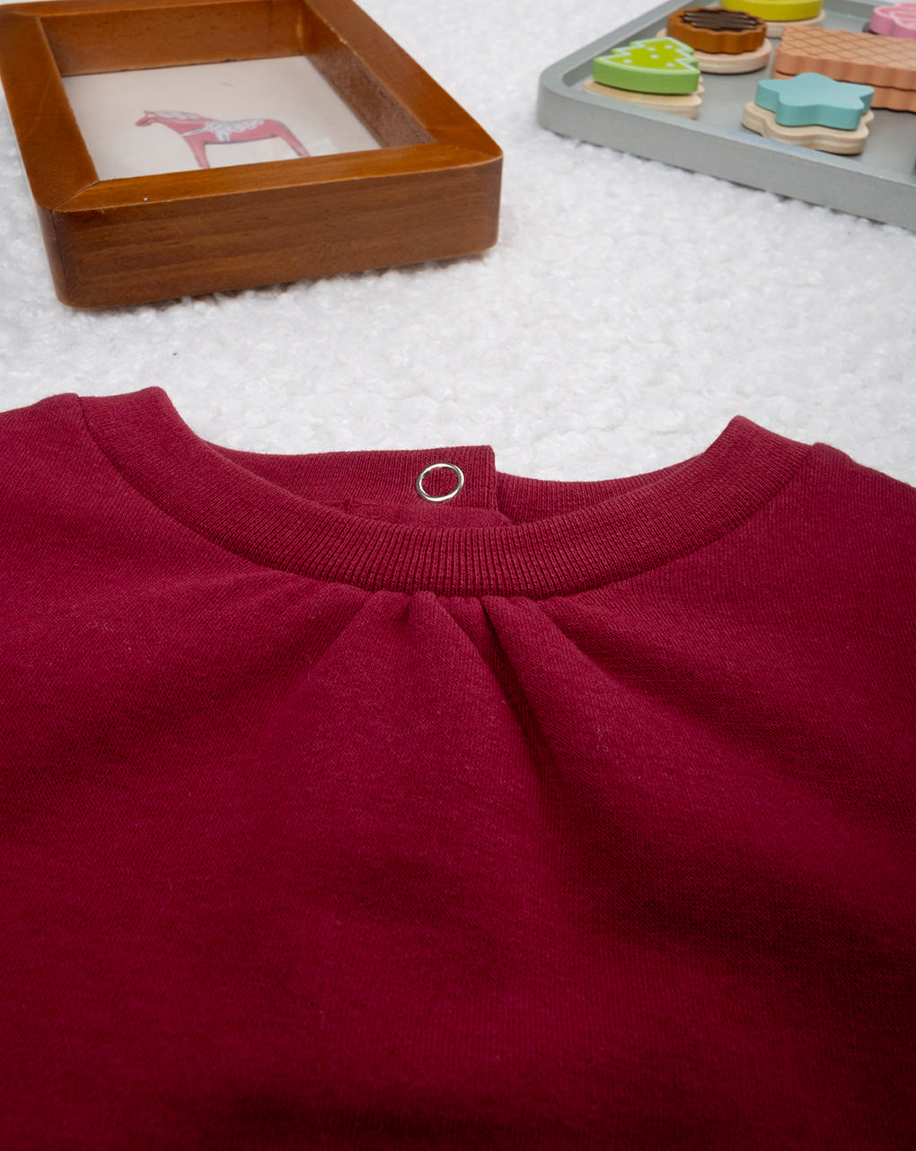 Completo jogging felpato bimba bordeaux