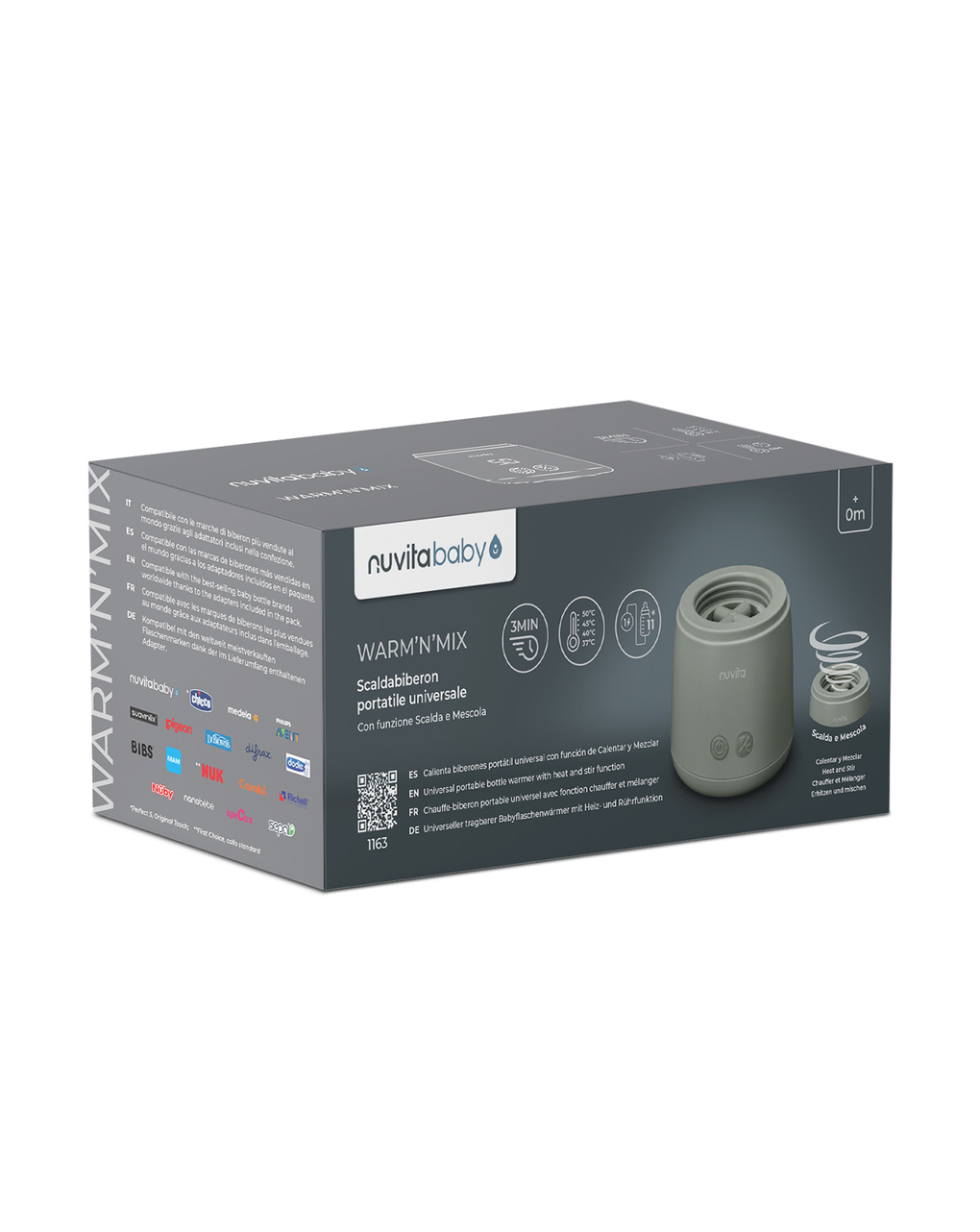 Scaldabiberon portatile universale con funzione di mescolamento - warm'n'mix 1163 - nuvita