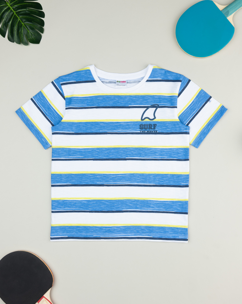 T-shirt bimbo rigata azzurra