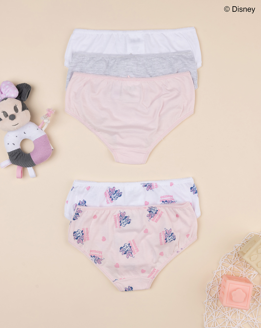 Pack 5 slip bambina disney minnie