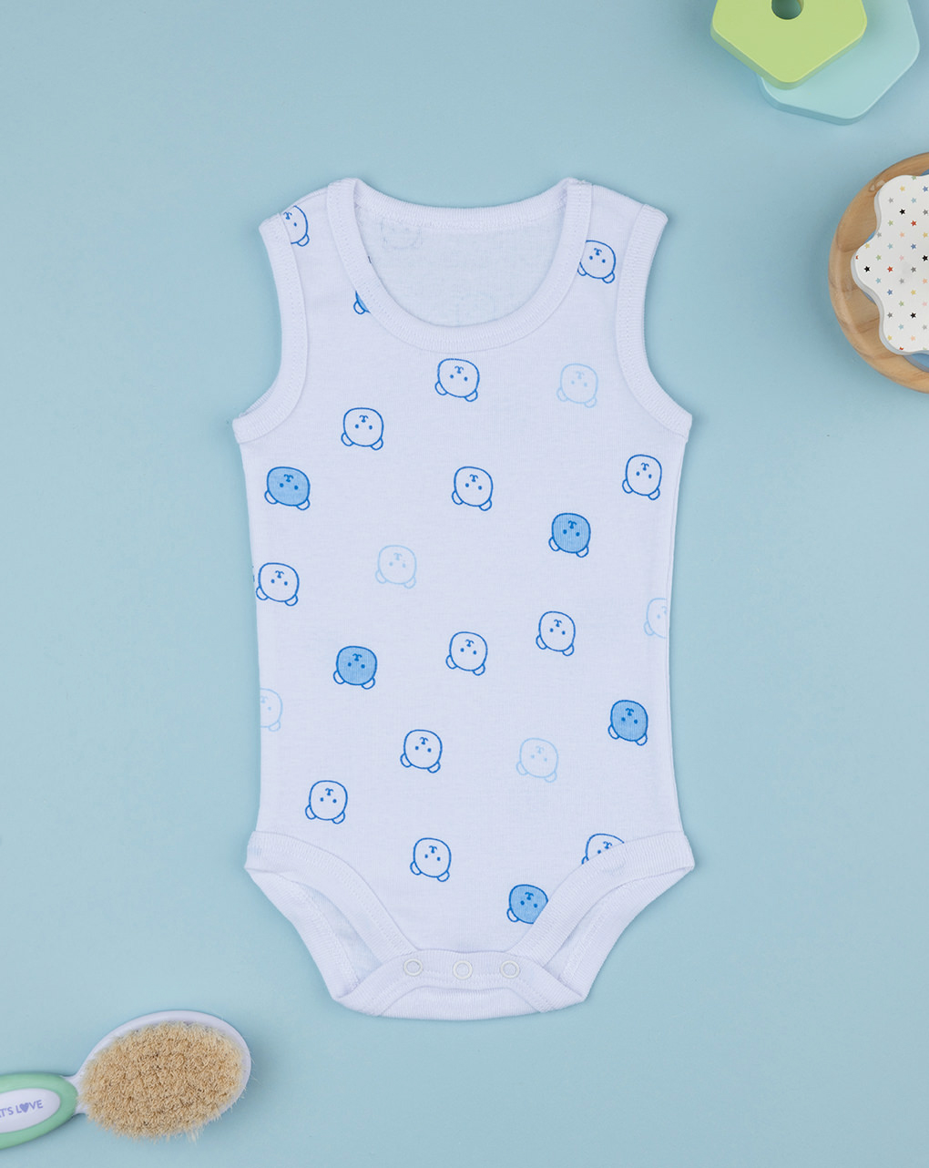 THUN X OVS Body Intimo Unisex Bianco 1-3 Mesi - Cotone Biologico Con Orso Polare Paul