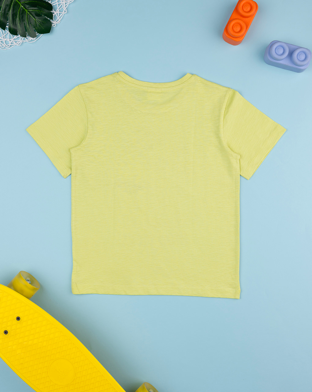 T-shirt bimbo verde stampa palme