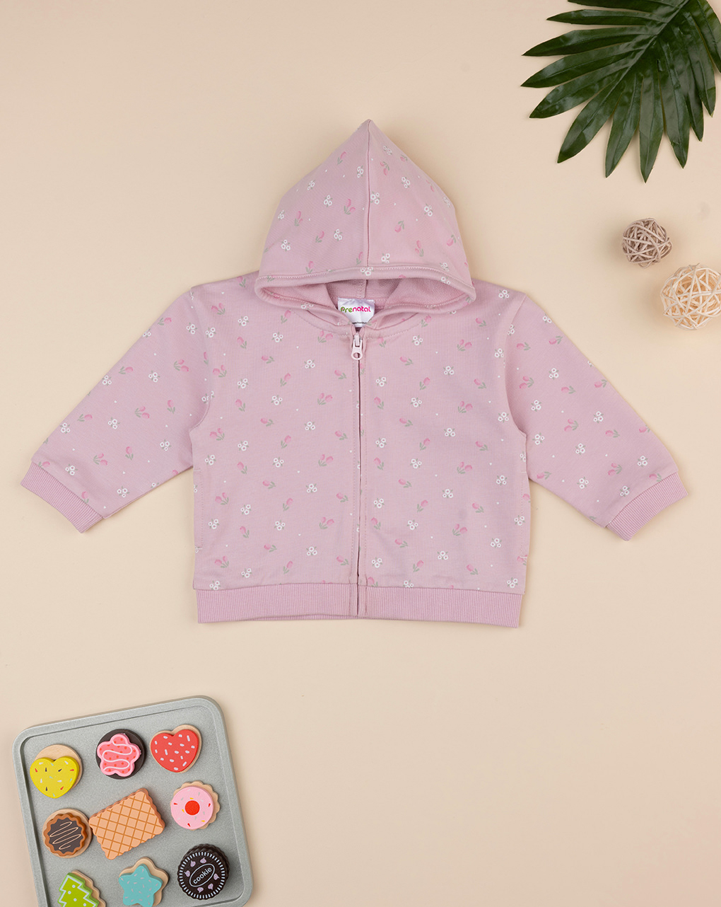 Felpa bimba rosa fiori allover