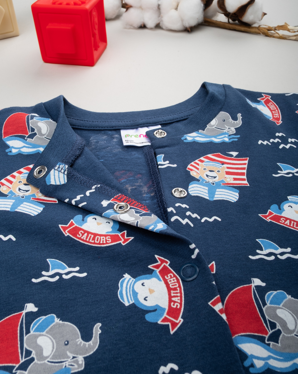 Pigiamone bimbo blu stampato
