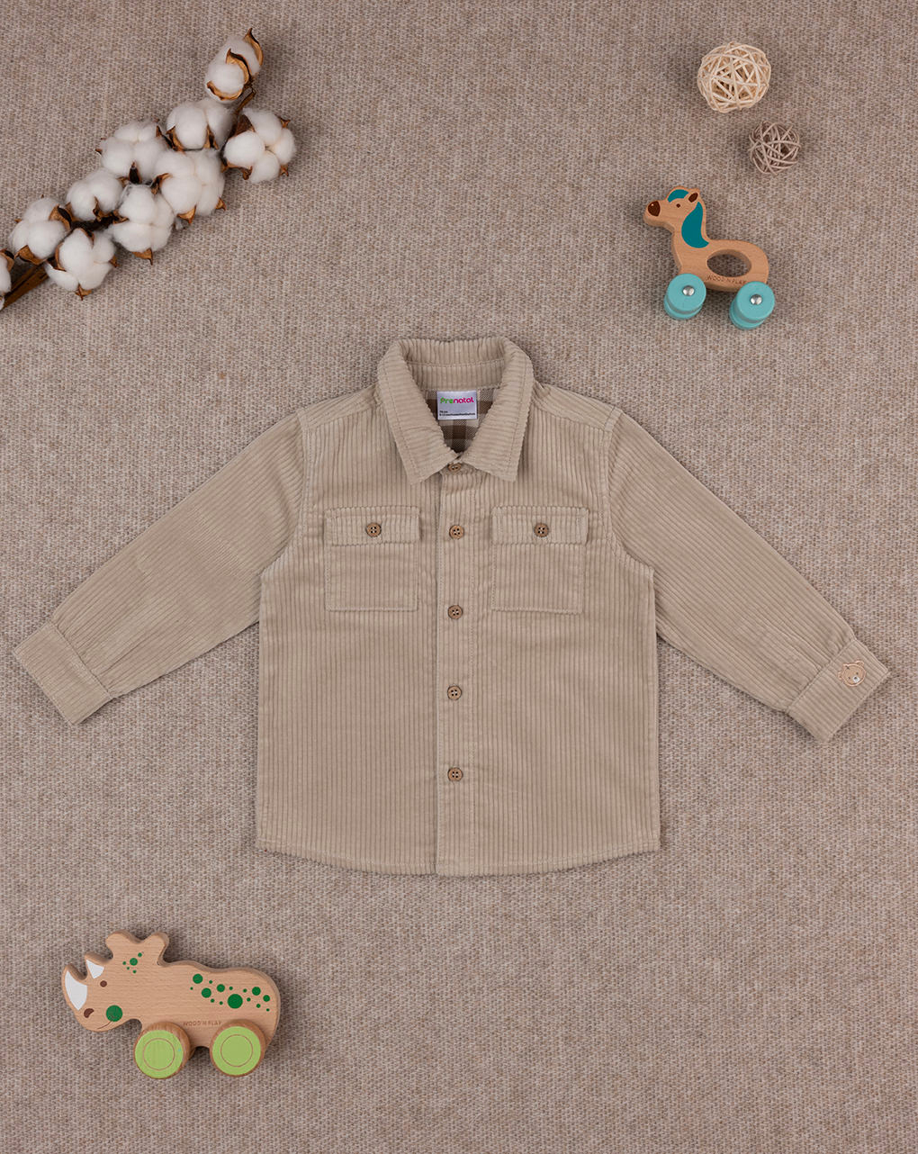 Camicia velluto bimbo marrone