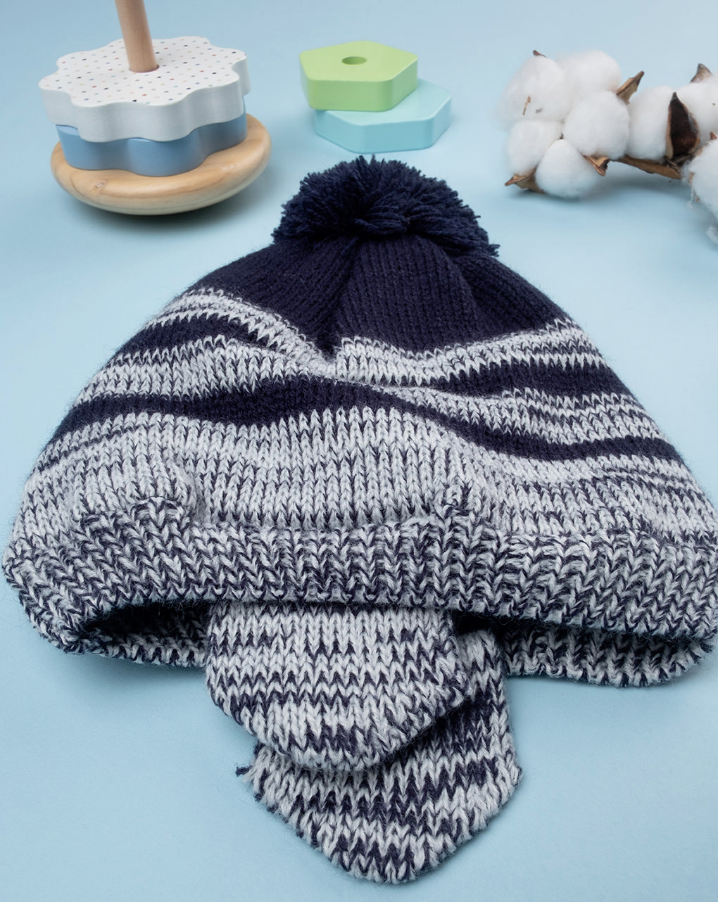 Cappello bimbo tricot blu