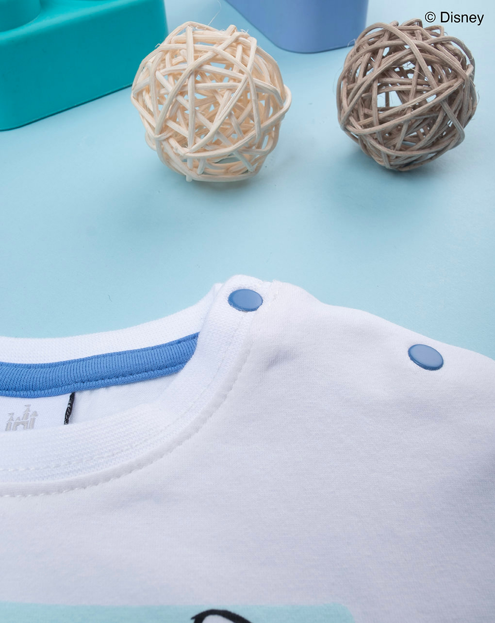 Completo bimbo stitch bianco/blu