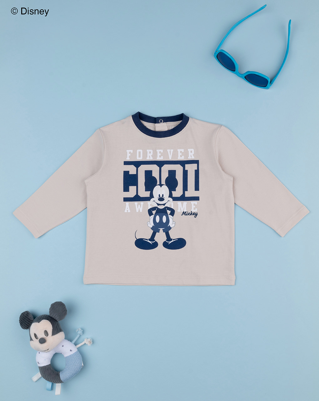 T-shirt bimbo mickey mouse beige