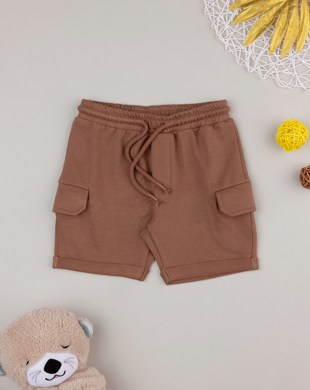 Pantalone corto bimbo marrone