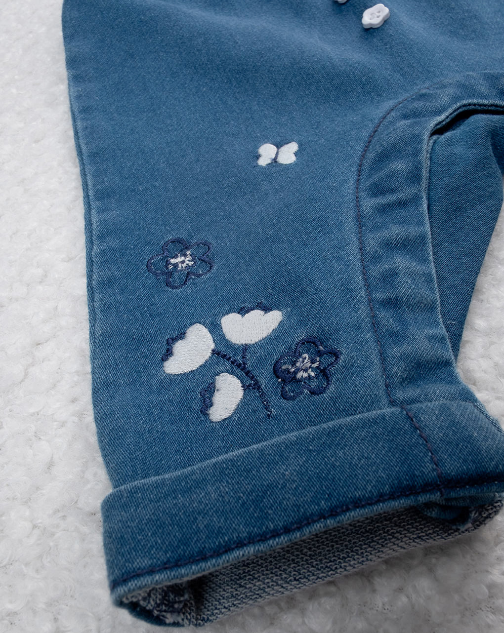 Pantaloni denim bimba con ricami