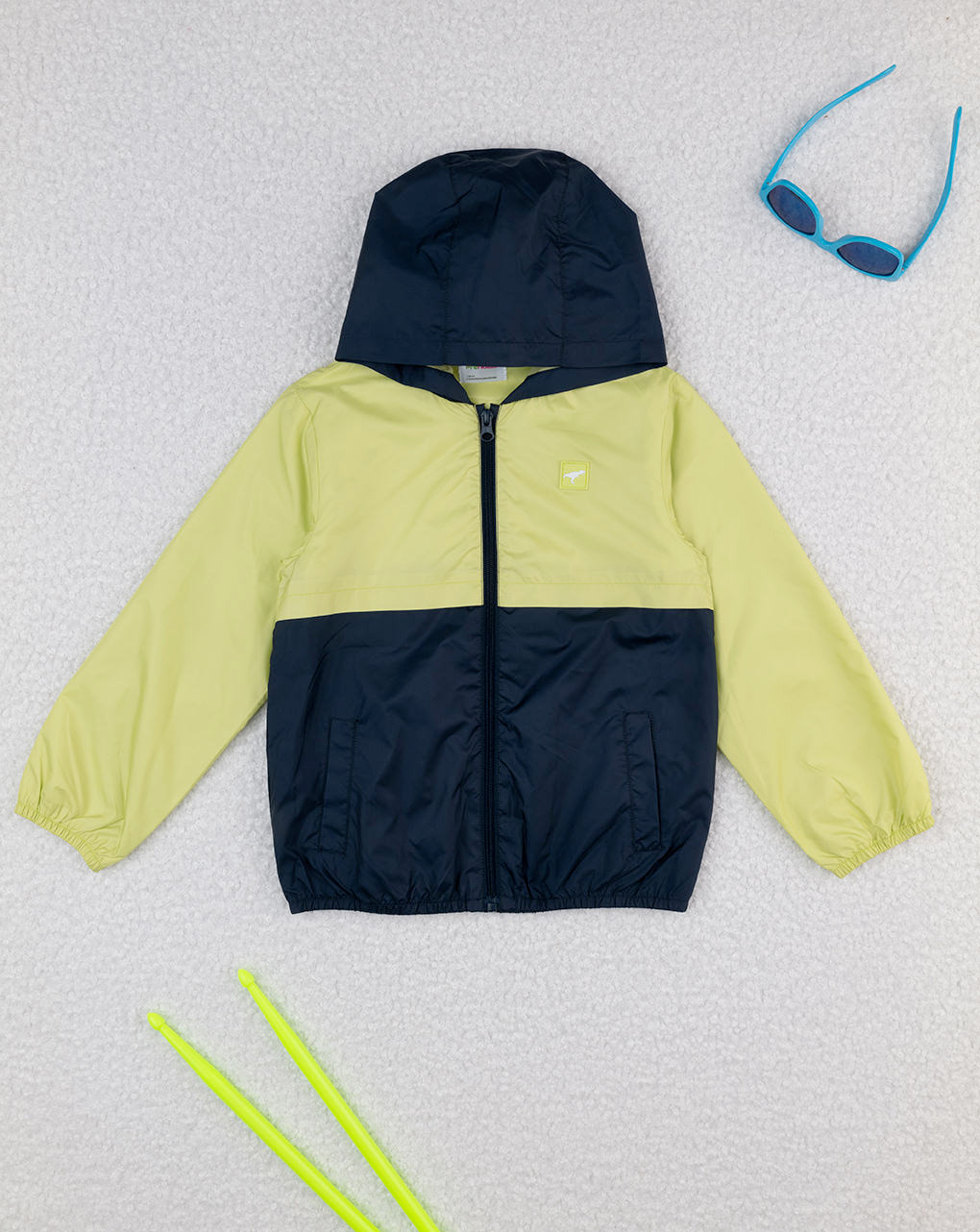 Giacca antivento bimbo blu/verde