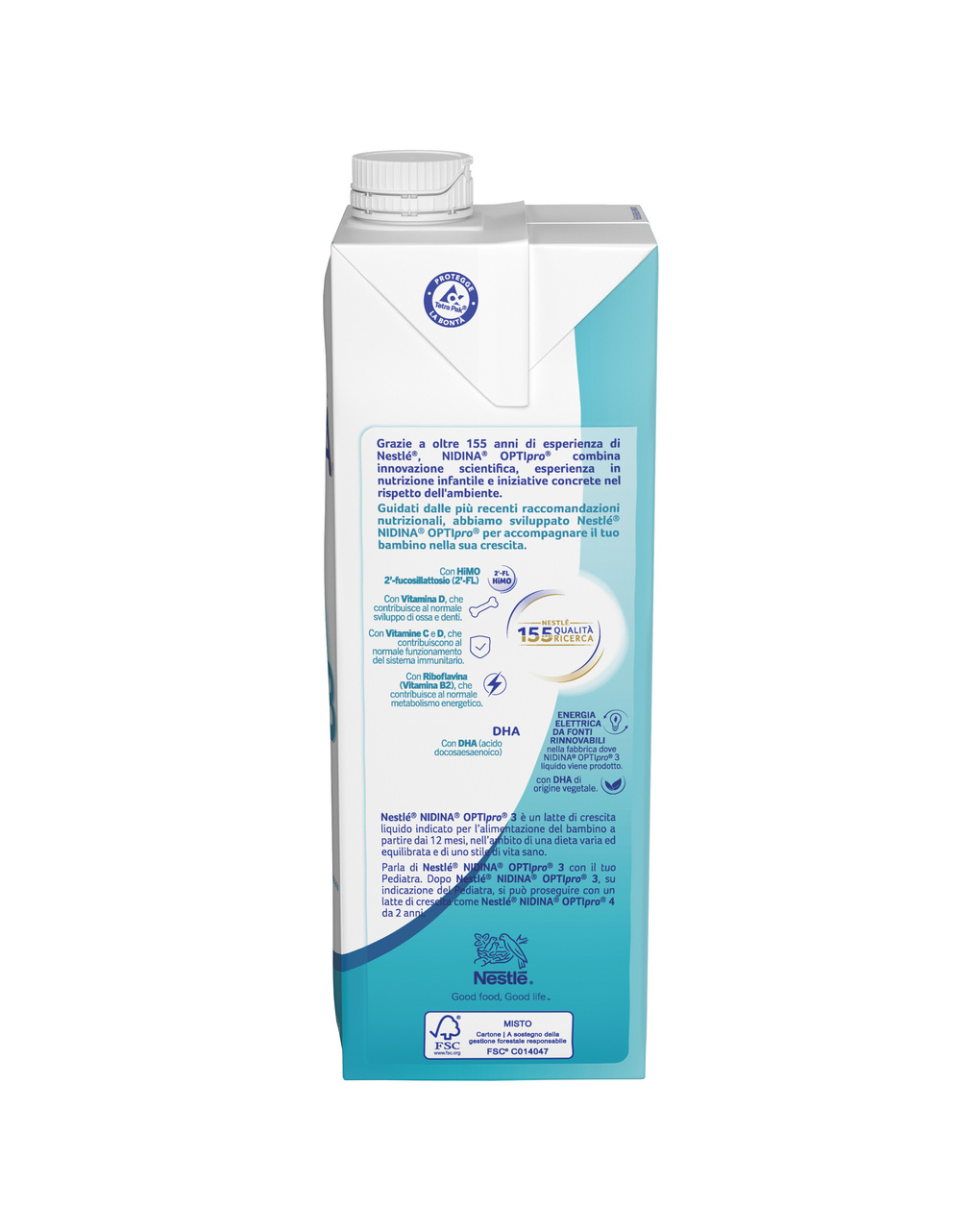 Latte di crescita liquido nidina optipro 3 dai 12 mesi. brick da 1l - nestlé