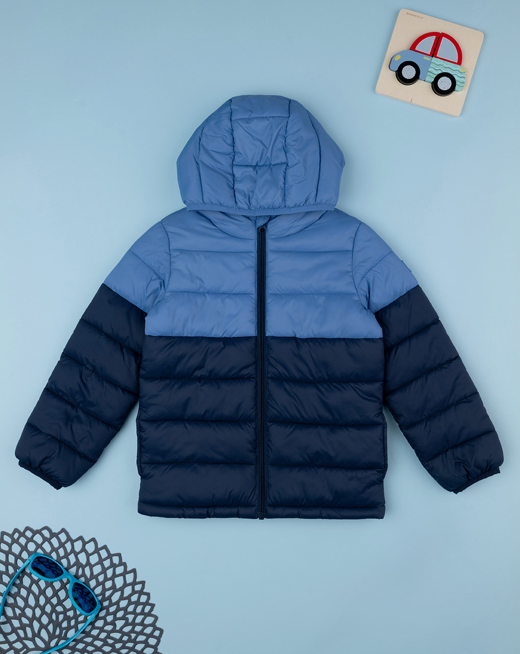 Piumino bimbo blu nylon riciclato