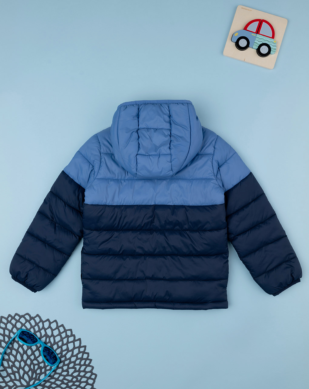 Piumino bimbo blu nylon riciclato