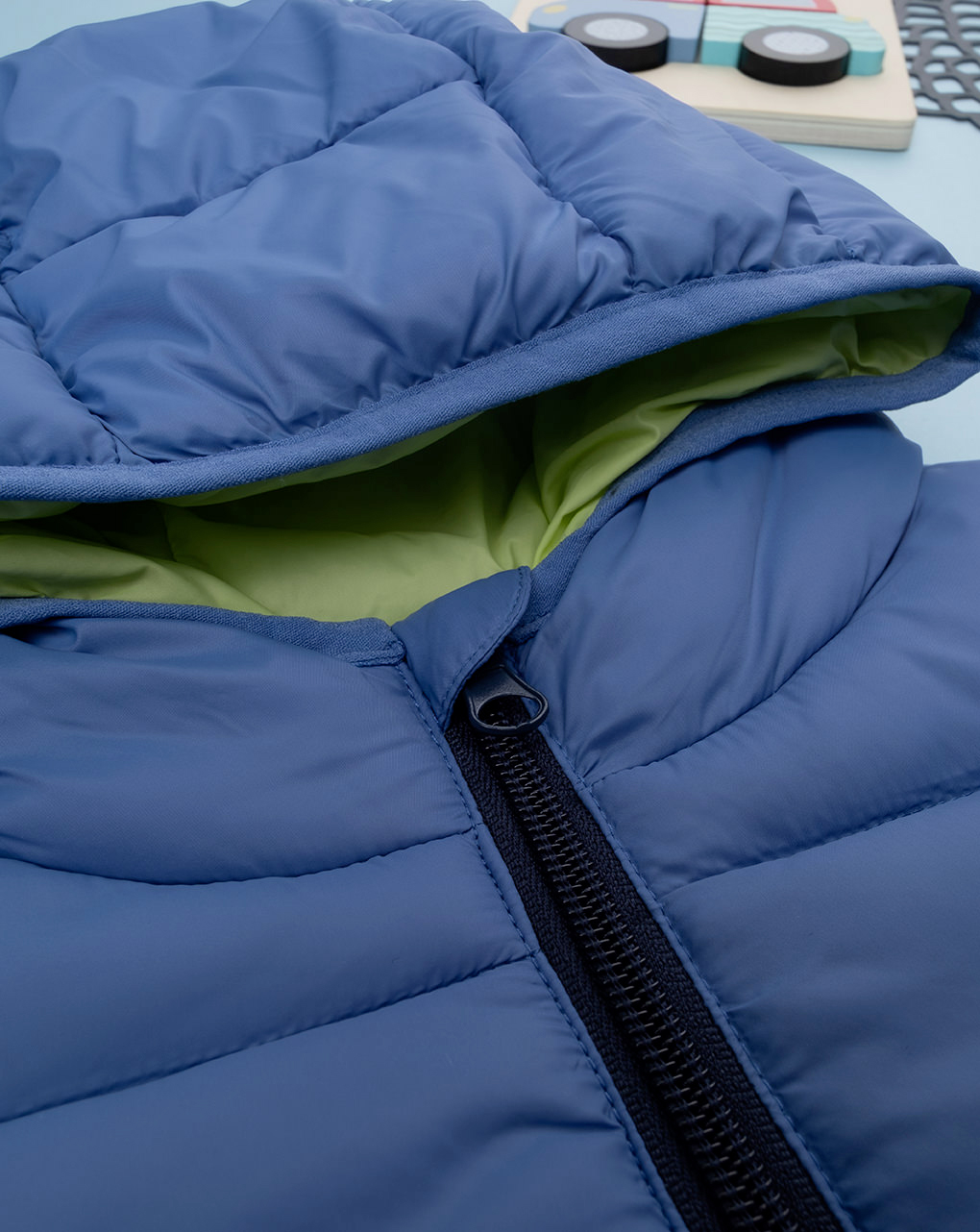 Piumino bimbo blu nylon riciclato