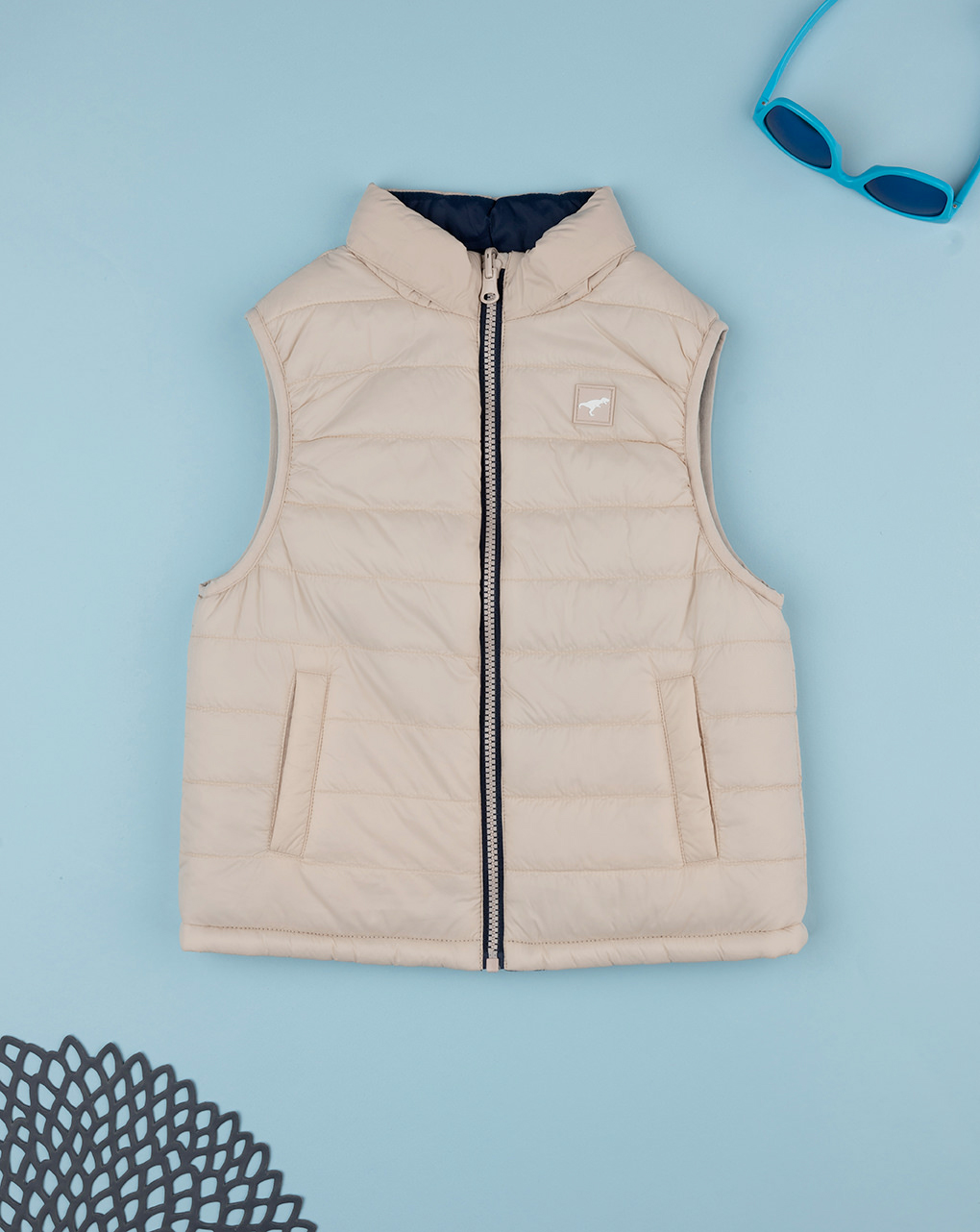 Gilet bimbo beige reversibile