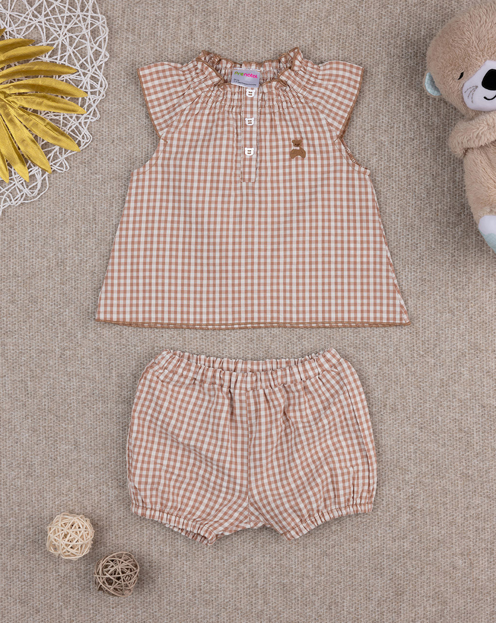 Set vichy marrone
