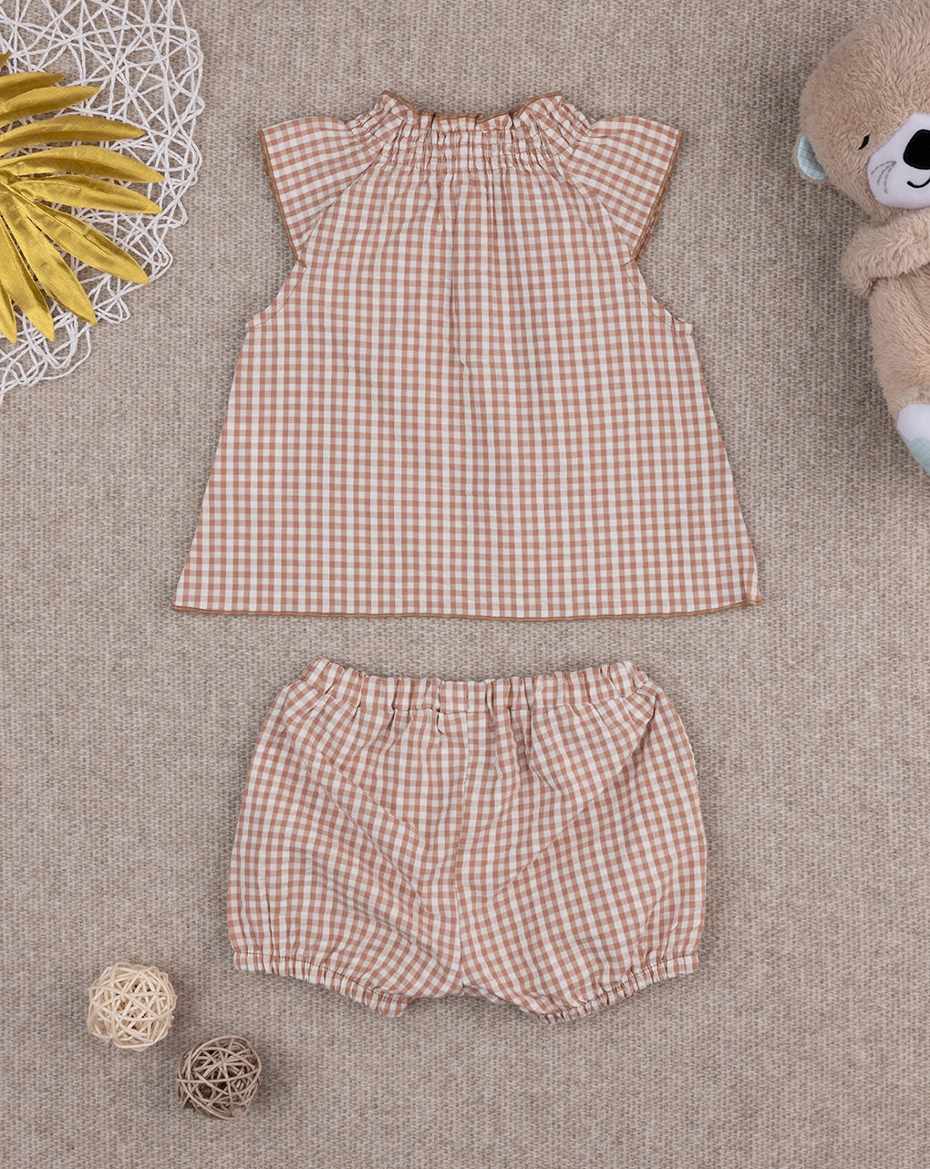 Set vichy marrone