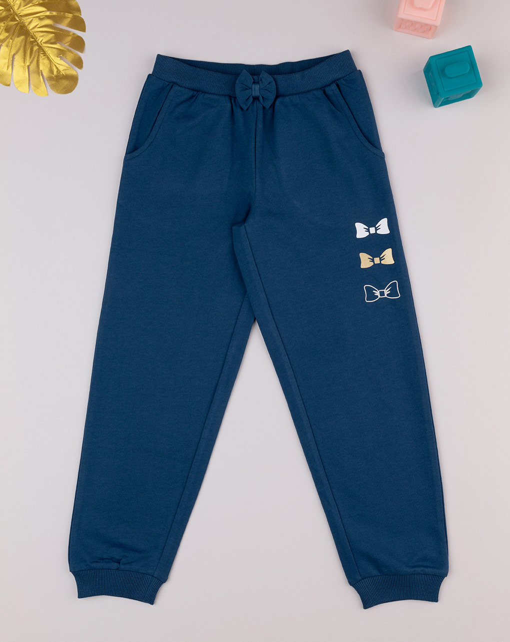 Pantalone bimba blu fiocchi