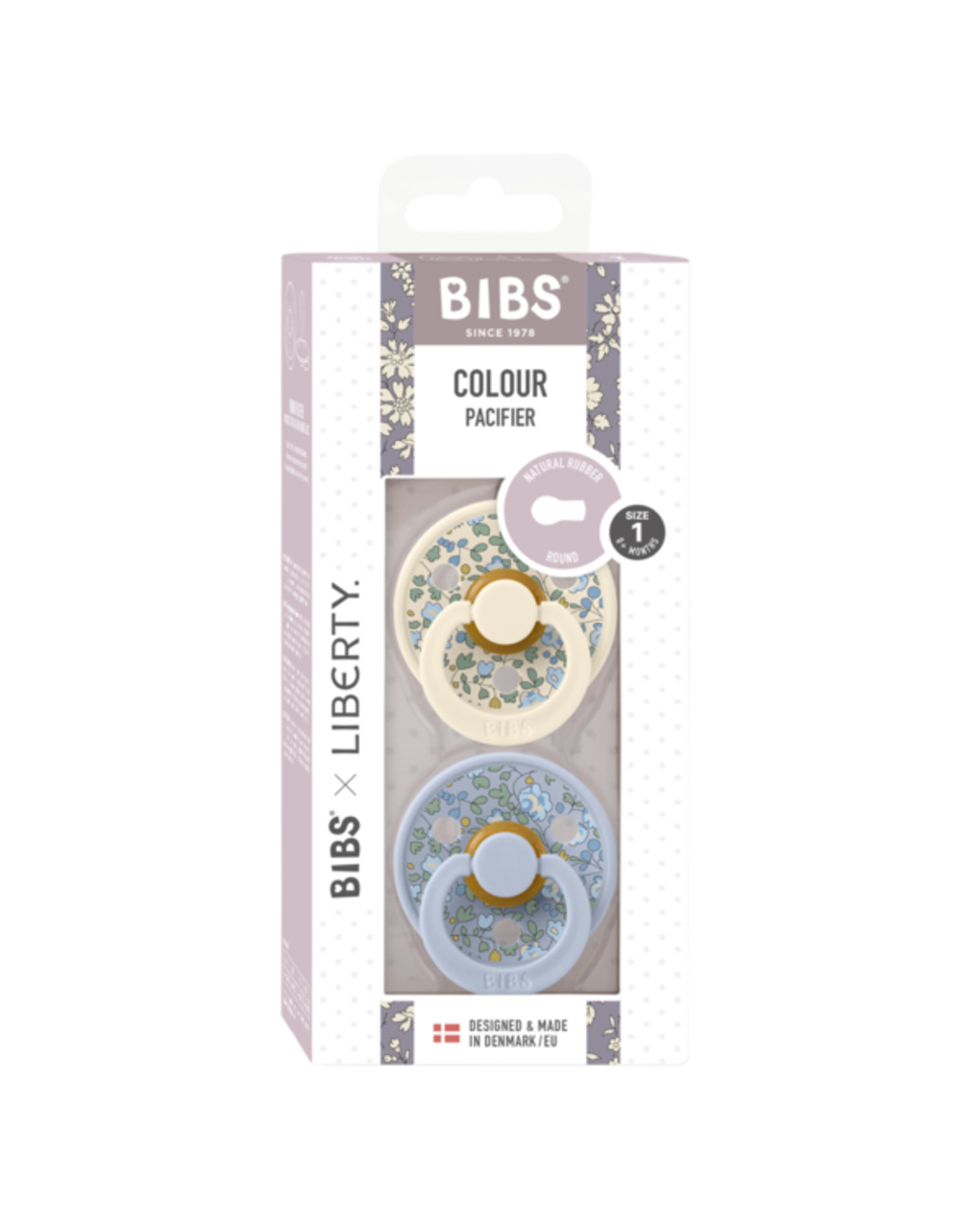 Bibs x liberty colour rotondo lattice avorio- baby blu size 1 - bibs