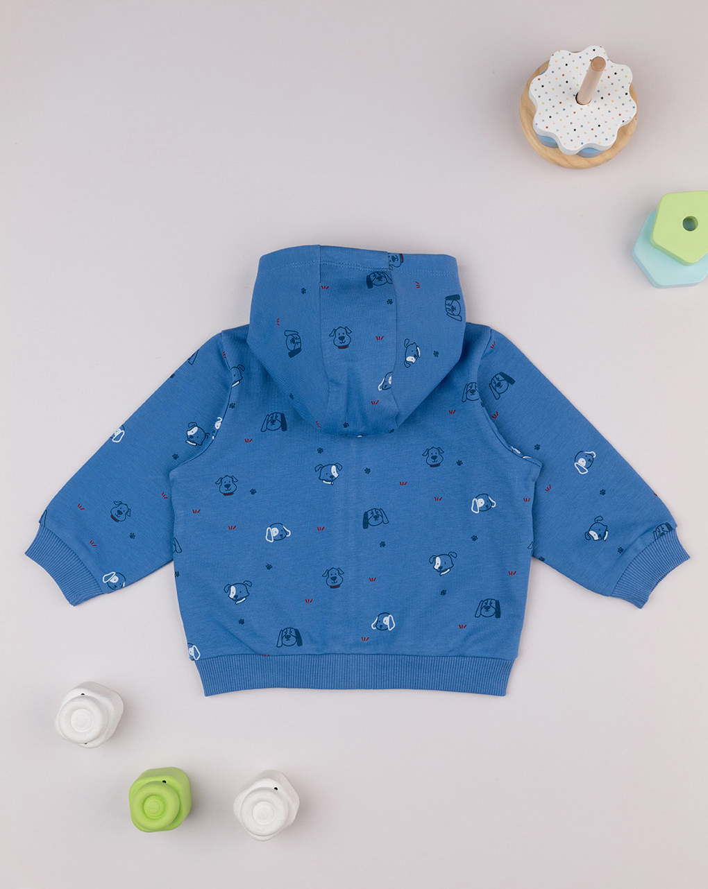 Felpa con cappuccio bimbo blu cagnolini