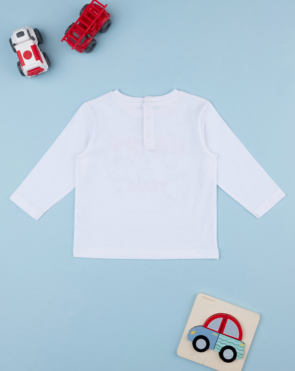T-shirt bimbo bianca stampata happy team