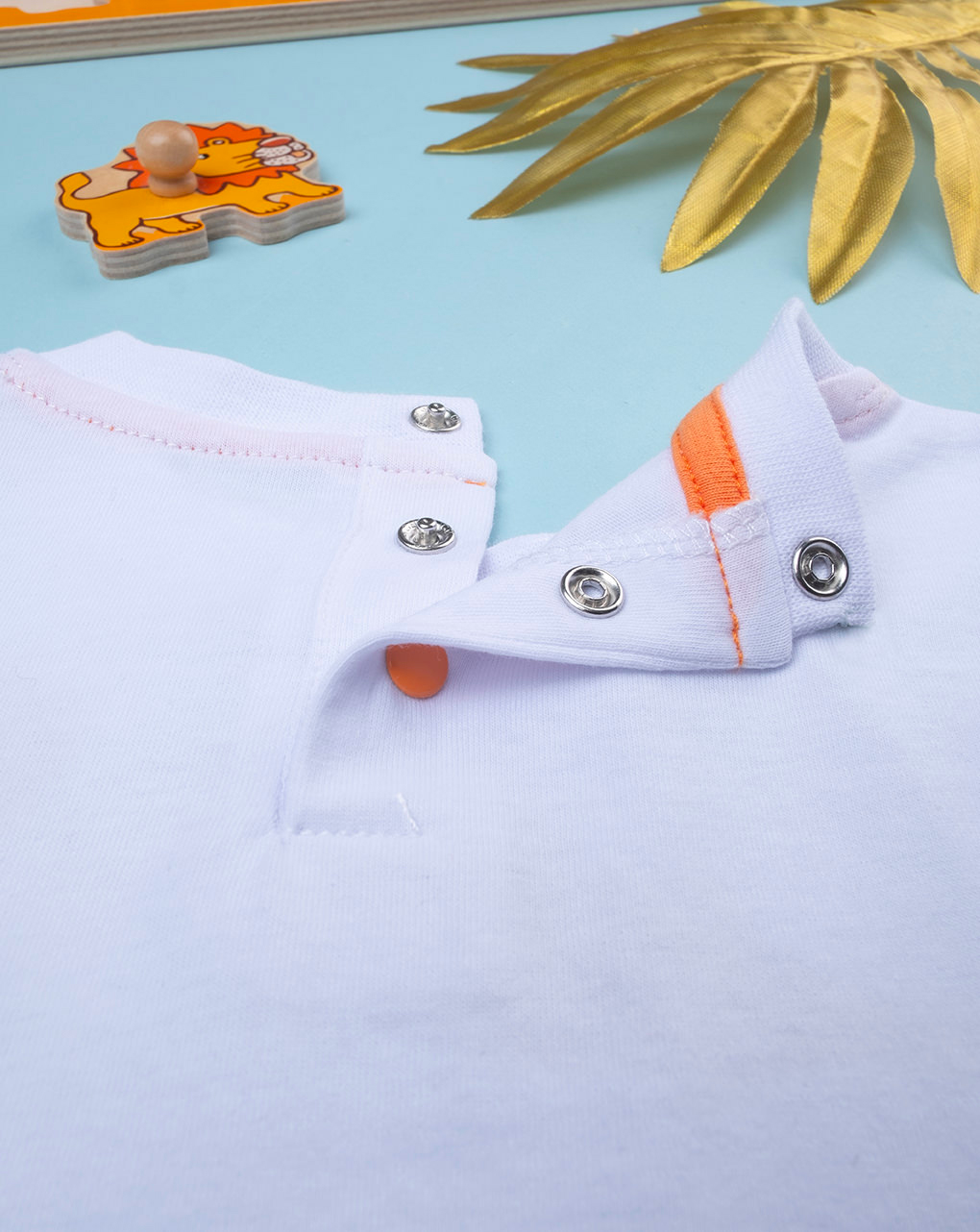 T-shirt bimbo re leone bianca