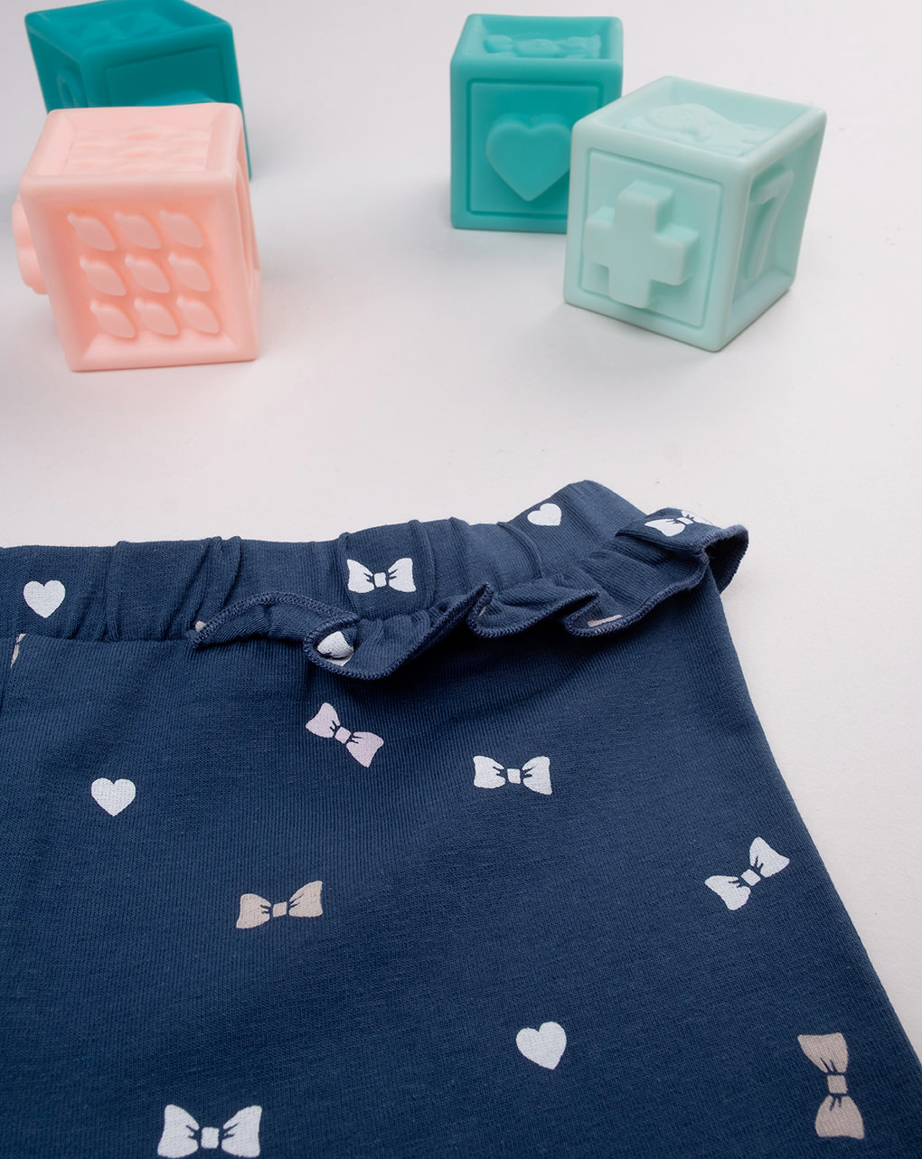 Legging bimba blu stampato fiocchi