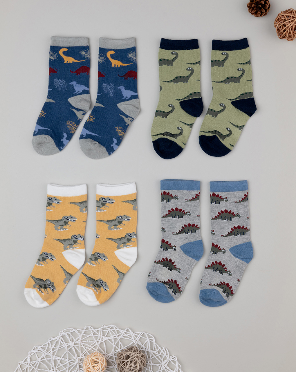 Pack 4 gambaletti bimbo "dinosauri"