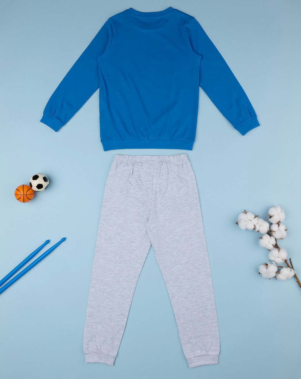 Pigiama bimbo blu/grigio