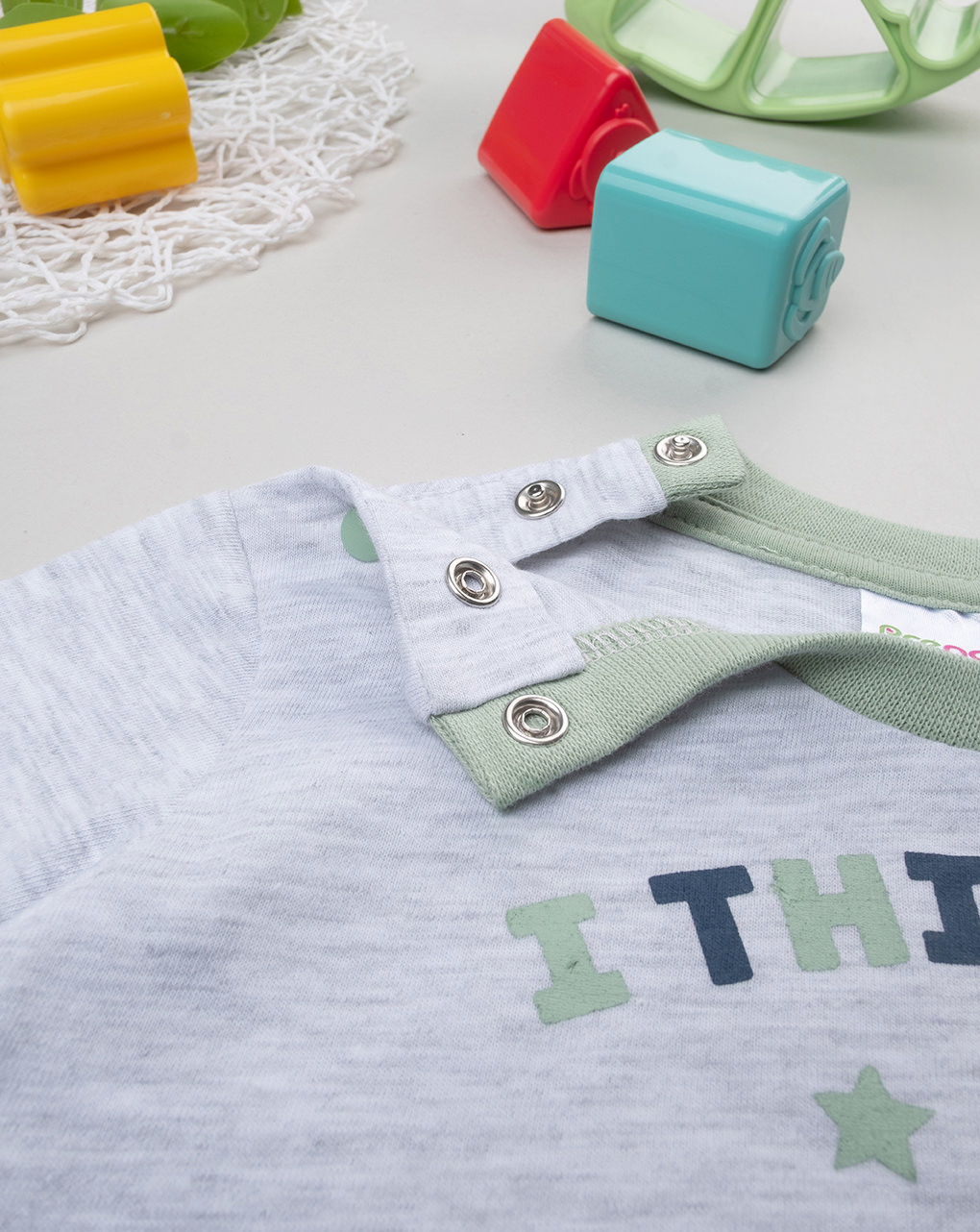 Pigiamone bimbo grigio/verde dino