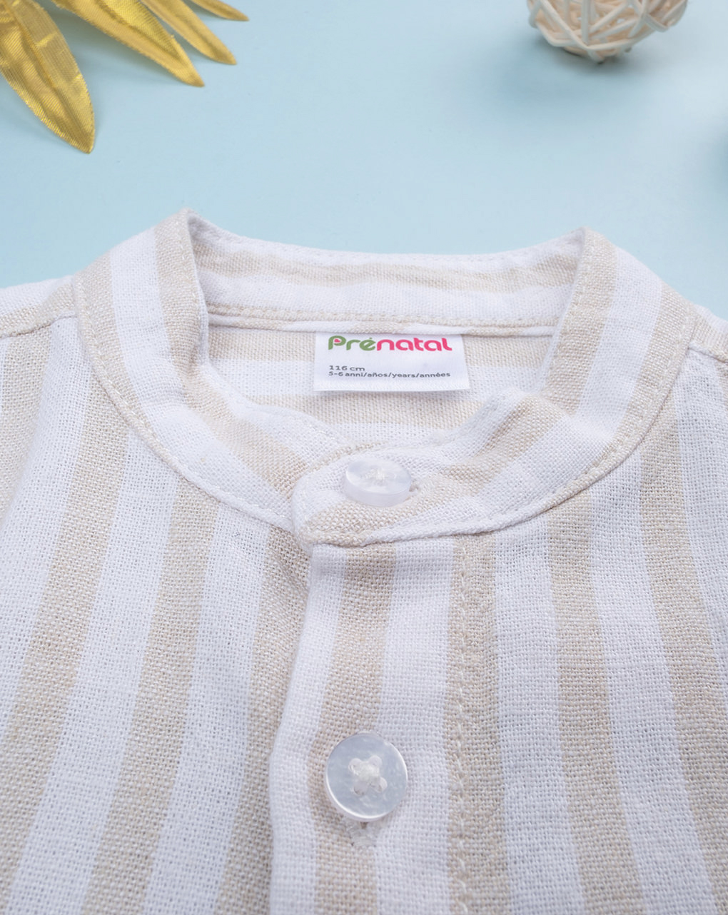 Camicia bimbo rigata marrone