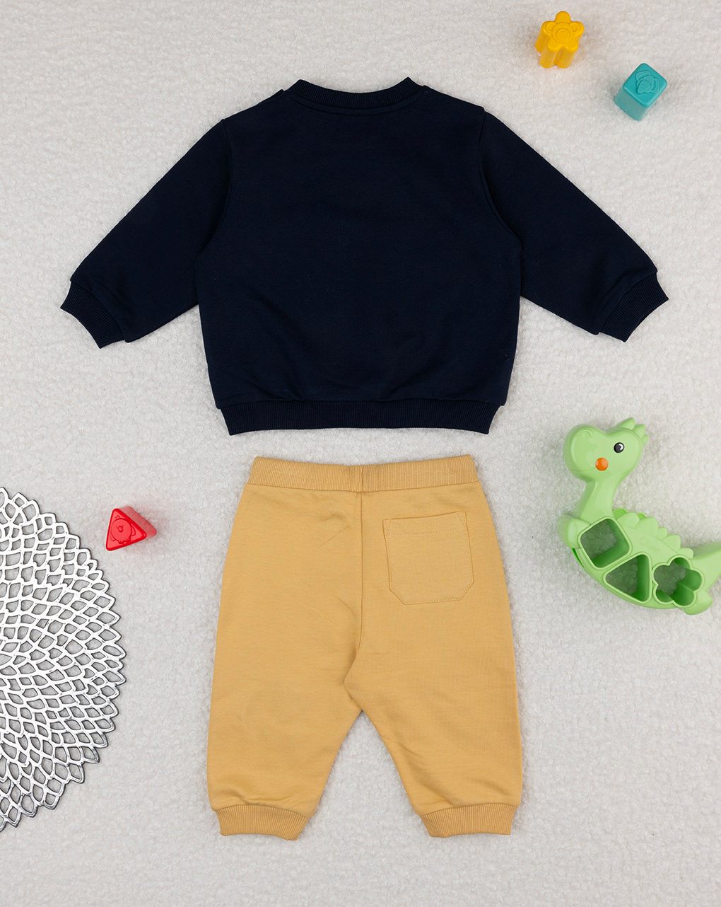 Completo jogging bimbo blu/giallo dinosauri