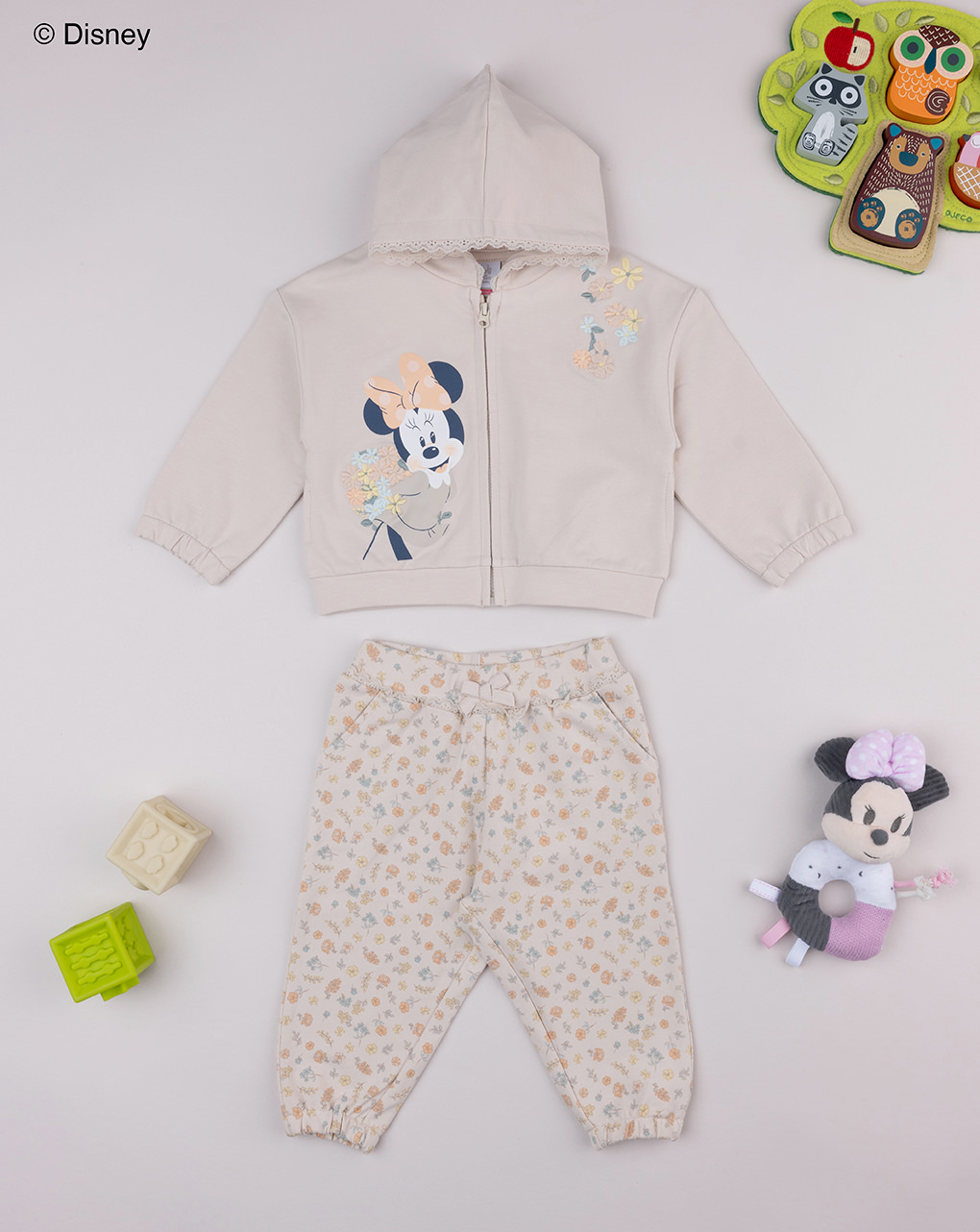 Jogger bimba beige disney minnie