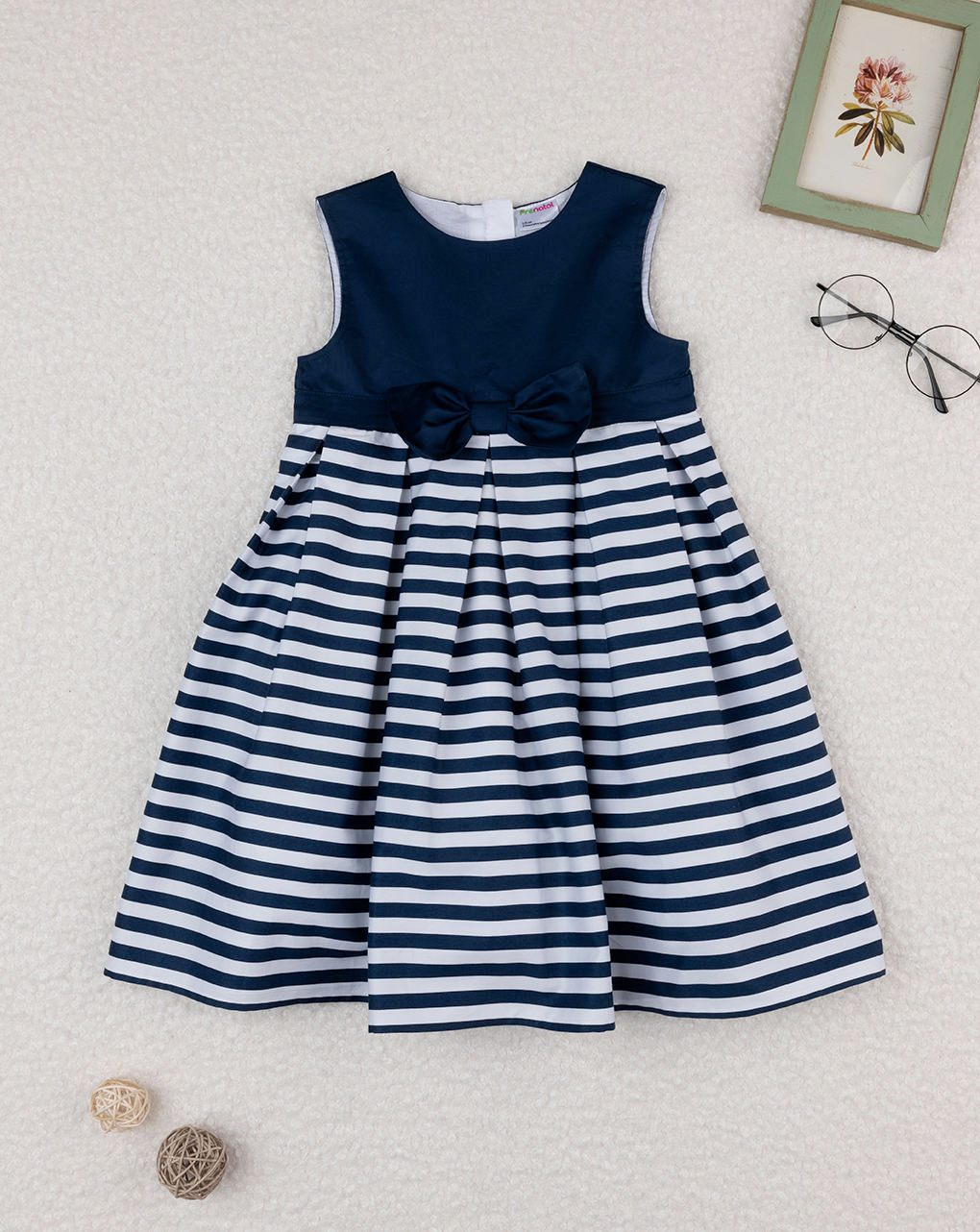 Abito bimba rigato blu