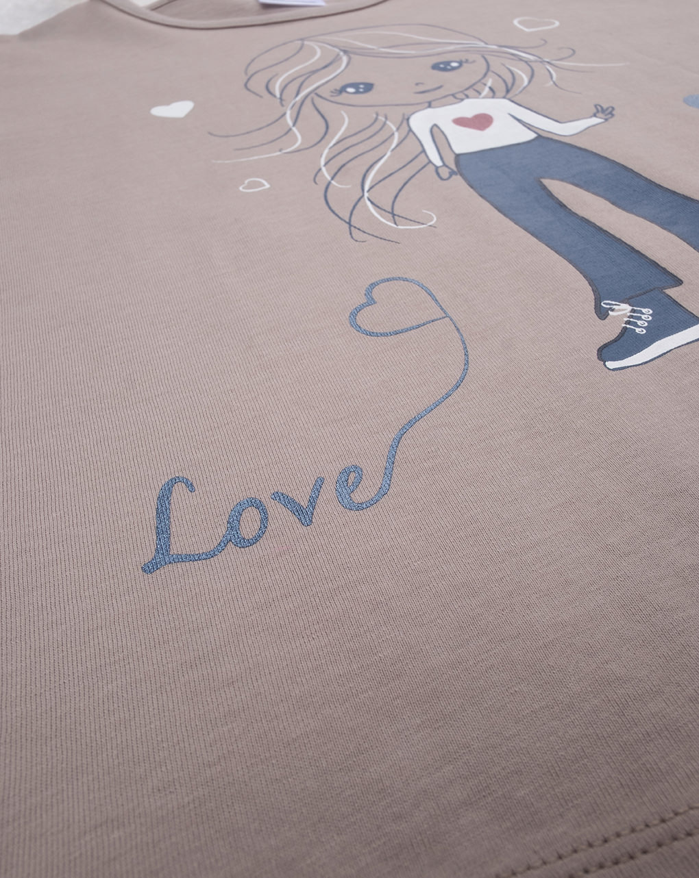 T-shirt marrone maniche lunghe bambina
